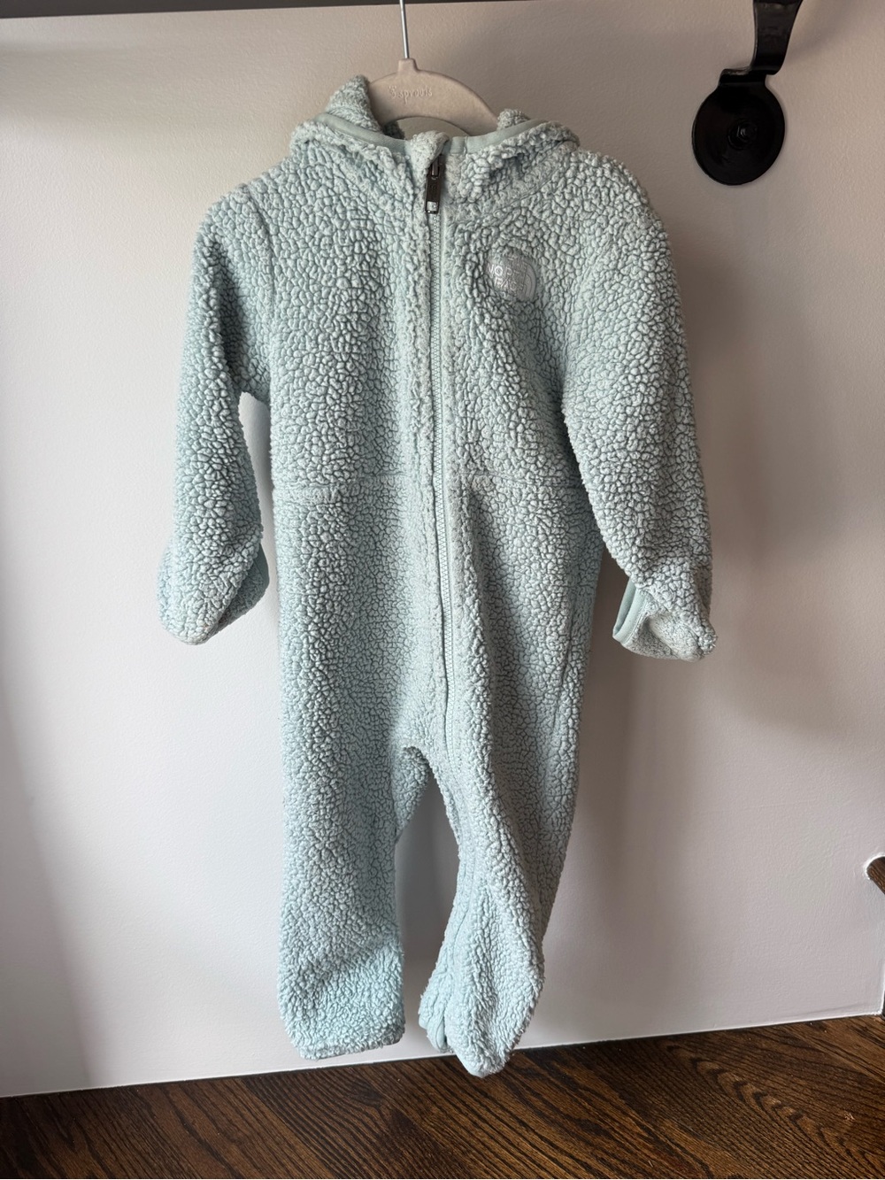 The North Face Baby Bear One-Piece Bunting-Mint/Blue